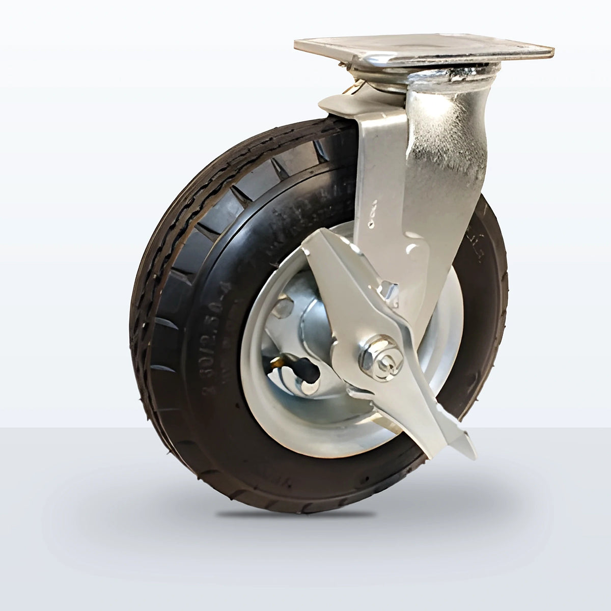 8" Pneumatic Caster, Top Plate, 250 lb Capacity - Ball Bearing