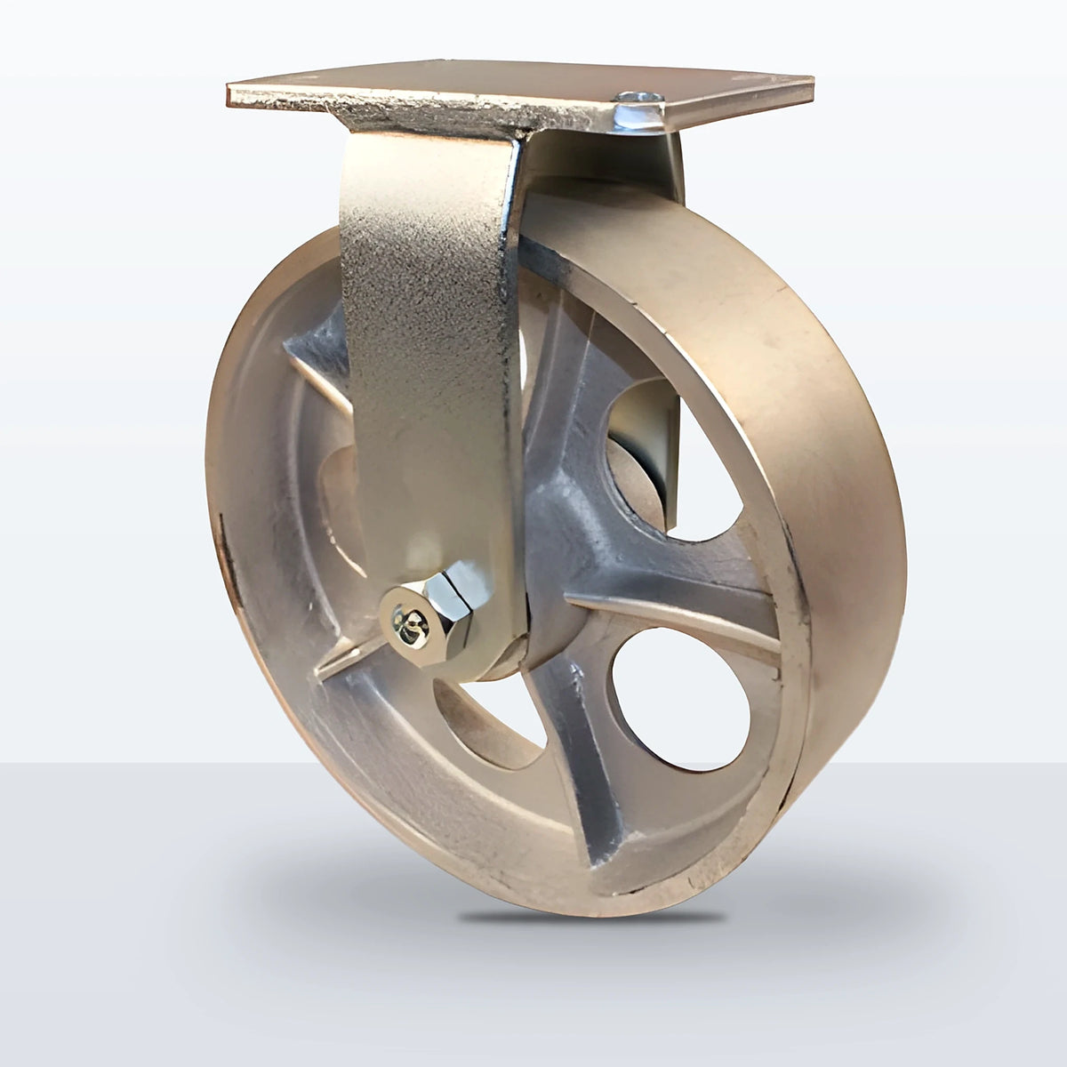 10" Cast Iron Caster, Top Plate, 2400 lb Capacity - Roller Bearing