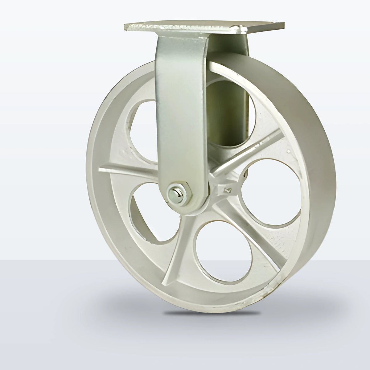 12" Cast Iron Caster, Top Plate, 2400 lb Capacity - Roller Bearing