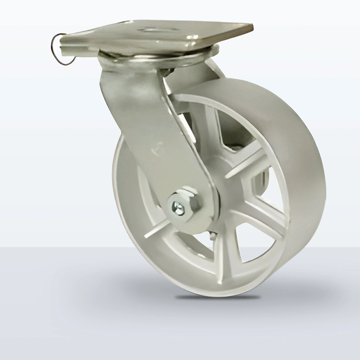 6" Cast Iron Caster, Top Plate, 2400 lb Capacity - Roller Bearing