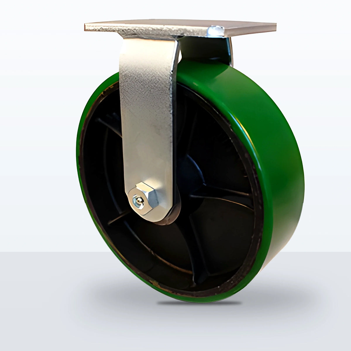 10" Polyurethane on Cast Iron Caster, Top Plate, 2400 lb Capacity - Roller Bearing