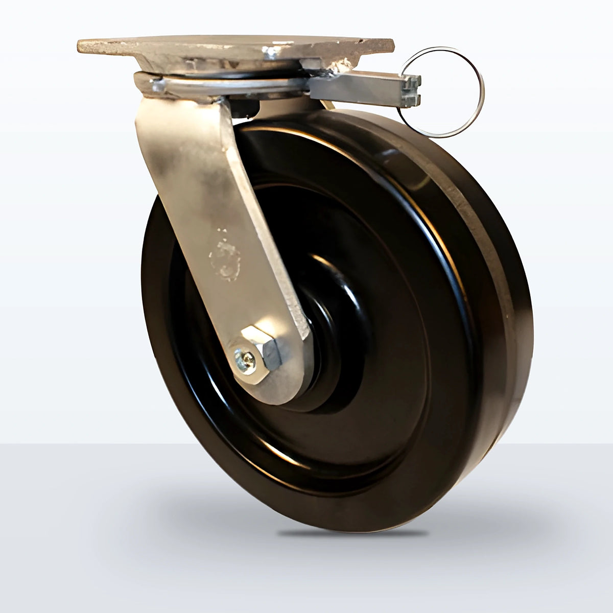 10" Phenolic Caster, Top Plate, 2400 lb Capacity - Roller Bearing