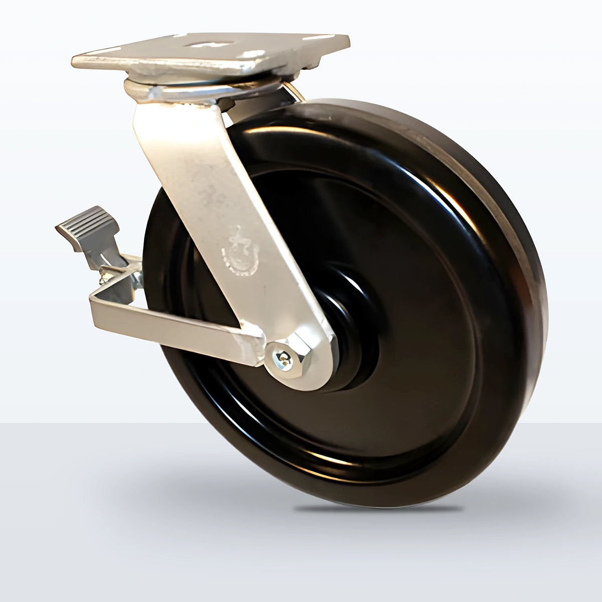 12" Phenolic Caster, Top Plate, 2400 lb Capacity - Roller Bearing