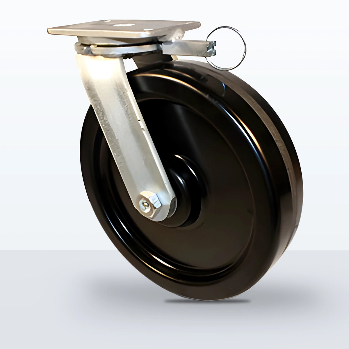 12" Phenolic Caster, Top Plate, 2400 lb Capacity - Roller Bearing