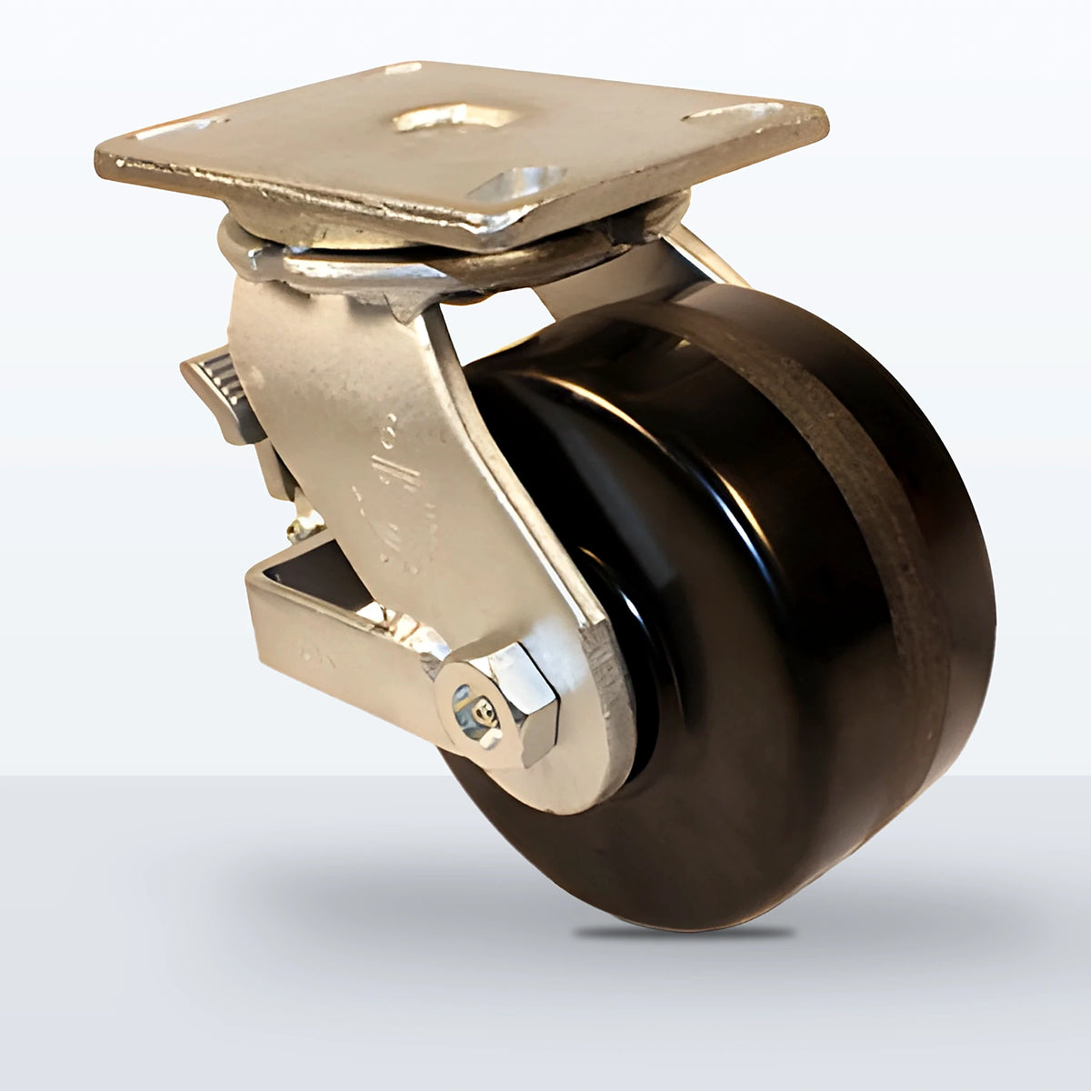6" Phenolic Caster, Top Plate, 2000 lb Capacity - Roller Bearing