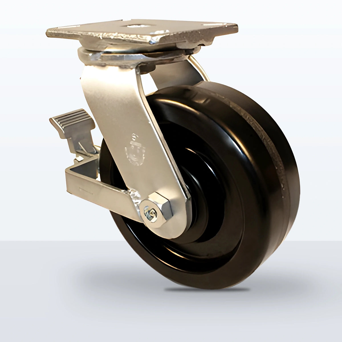 8" Phenolic Caster, Top Plate, 2400 lb Capacity - Roller Bearing