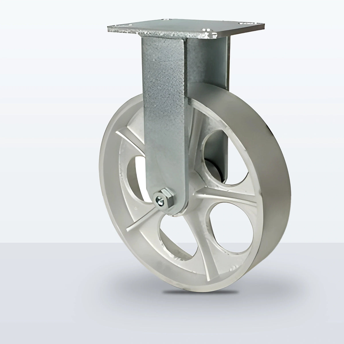12" Cast Iron Caster, Top Plate, 2500 lb Capacity - Roller Bearing