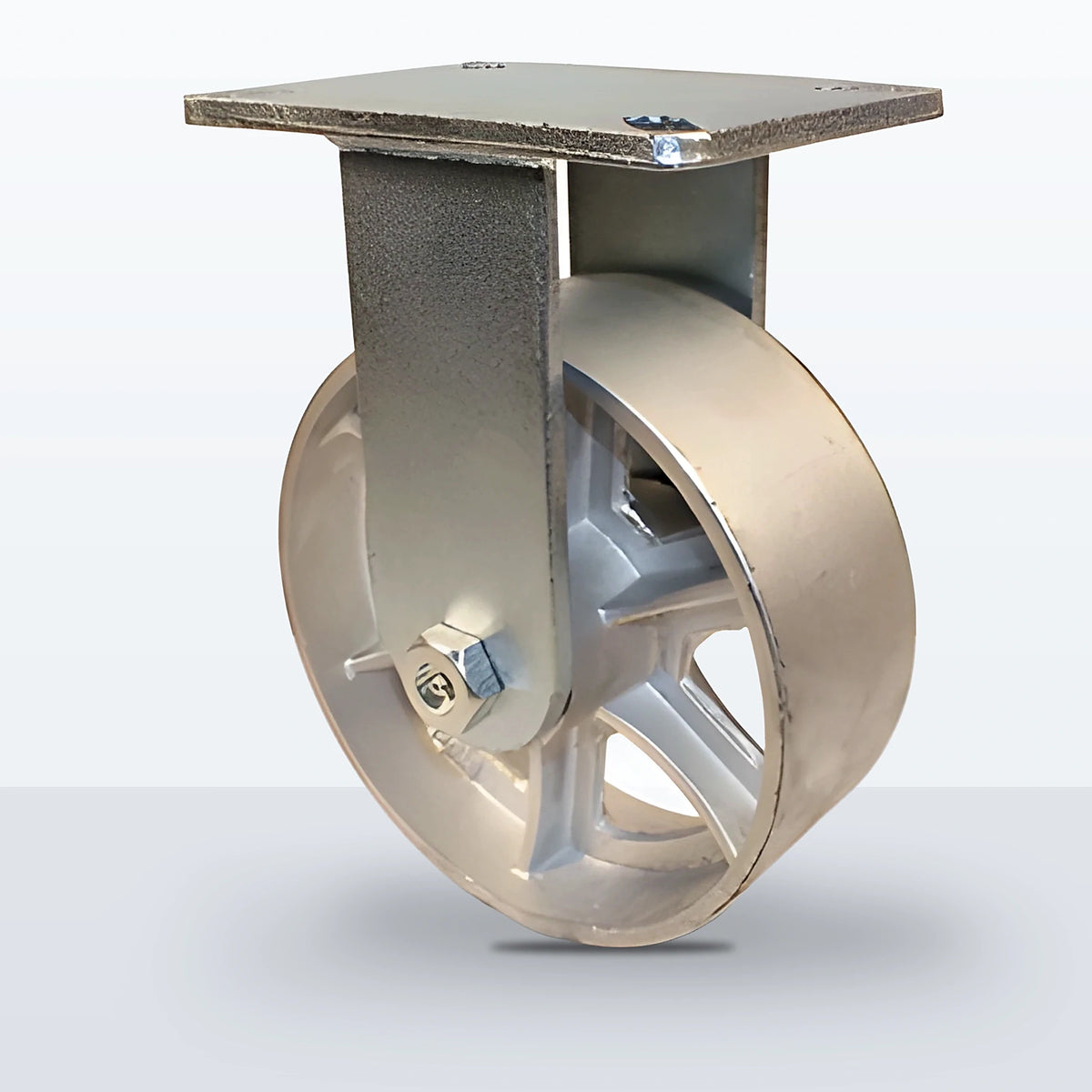 8" Cast Iron Caster, Top Plate, 2500 lb Capacity - Roller Bearing