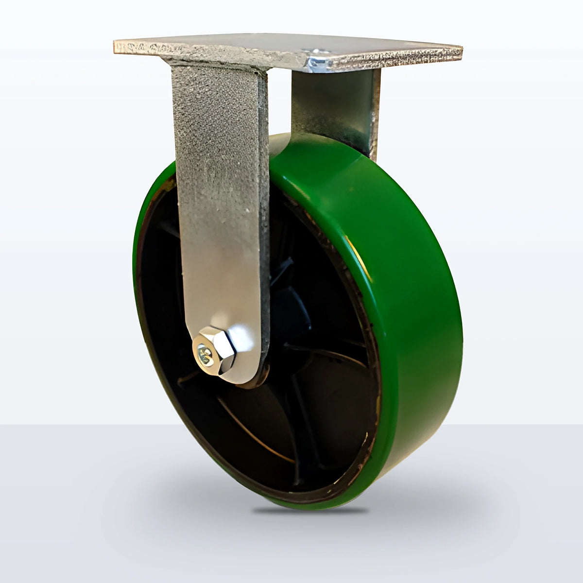 10" Polyurethane on Cast Iron Caster, Top Plate, 3000 lb Capacity - Roller Bearing