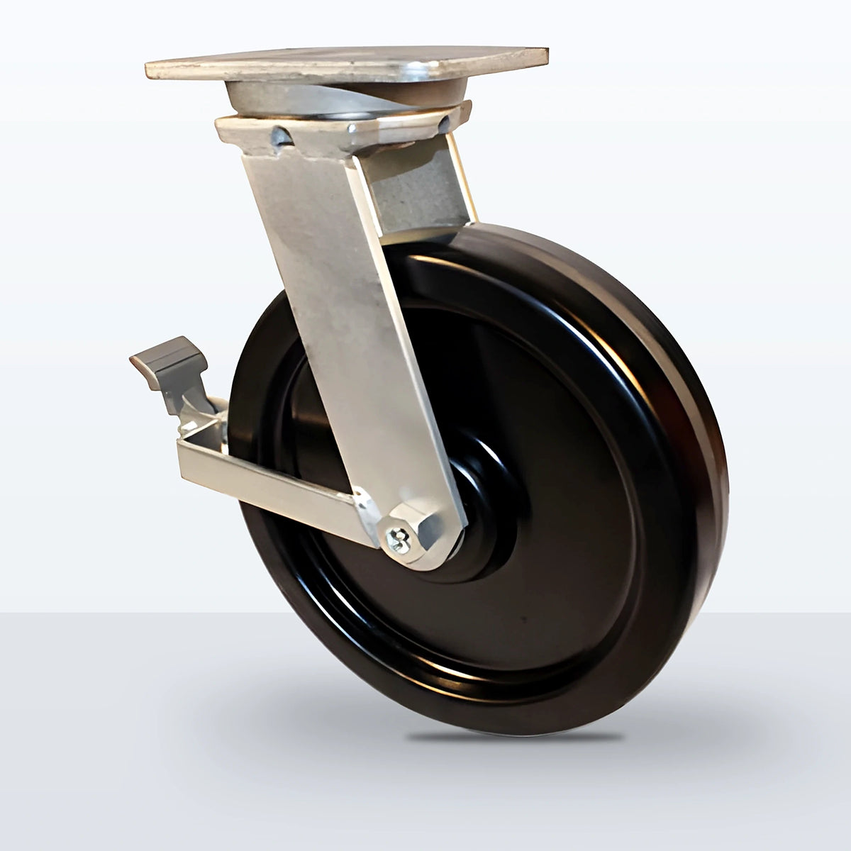 12" Phenolic Caster, Top Plate, 3500 lb Capacity - Roller Bearing