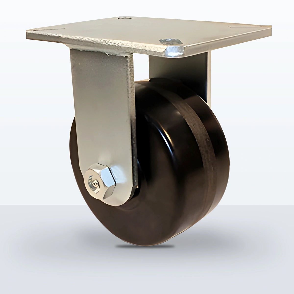 6" Phenolic Caster, Top Plate, 2000 lb Capacity - Roller Bearing, 5-1/4 X 7-1/4 Plate