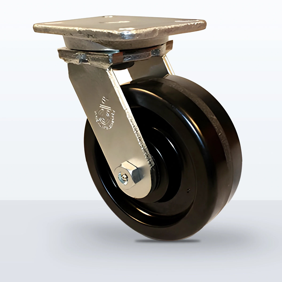 8" Phenolic Caster, Top Plate, 2500 lb Capacity - Roller Bearing