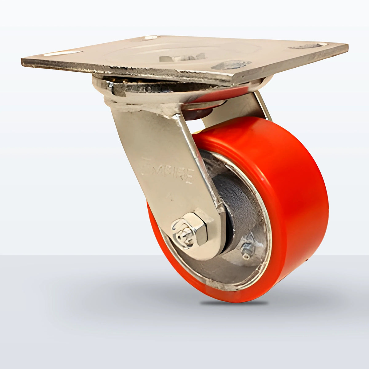 4" Polyurethane on Cast Iron Caster, Top Plate, 800 lb Capacity - Roller Bearing