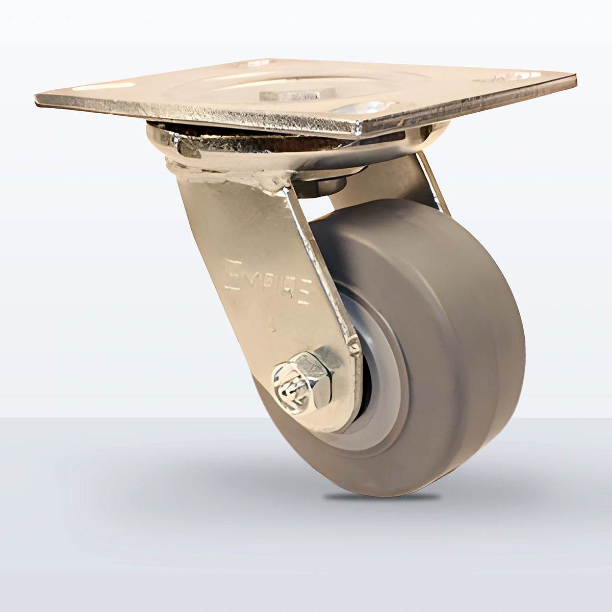 4" Thermoplastic Rubber Caster, Top Plate, 350 lb Capacity - Roller Bearing, 4-1/2 X 6-1/4 Plate