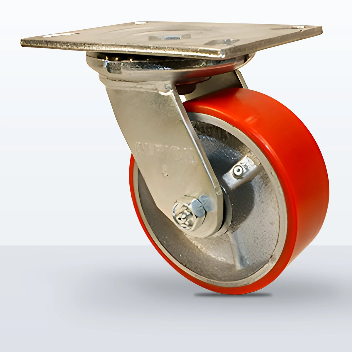 5" Polyurethane on Cast Iron Caster, Top Plate, 1100 lb Capacity - Roller Bearing