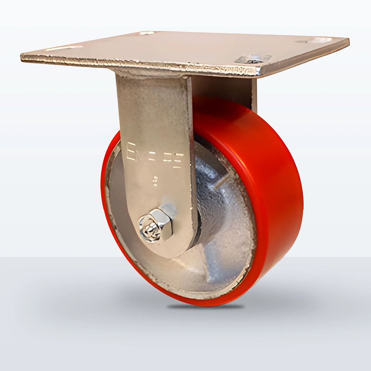 5" Polyurethane on Cast Iron Caster, Top Plate, 1100 lb Capacity - Roller Bearing