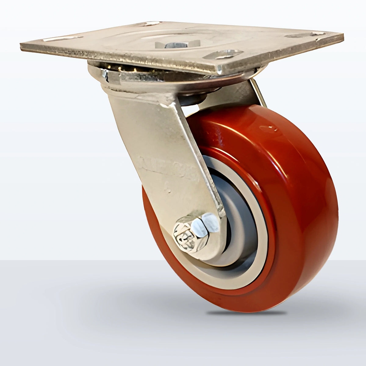 5" Polyurethane on Polypropylene Caster, Top Plate, 750 lb Capacity - Roller Bearing