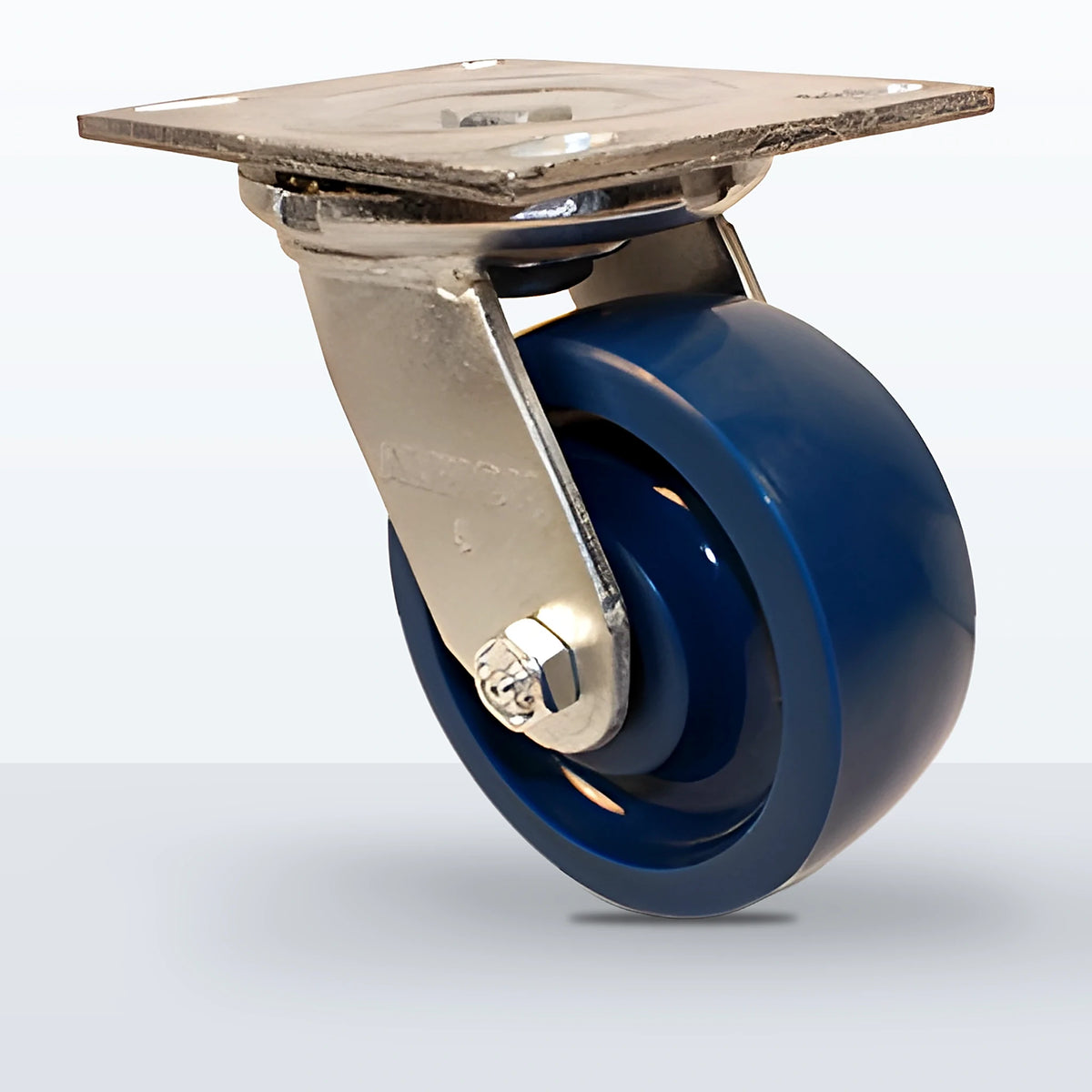 5" Solid Polyurethane Caster, Top Plate, 800 lb Capacity - Roller Bearing