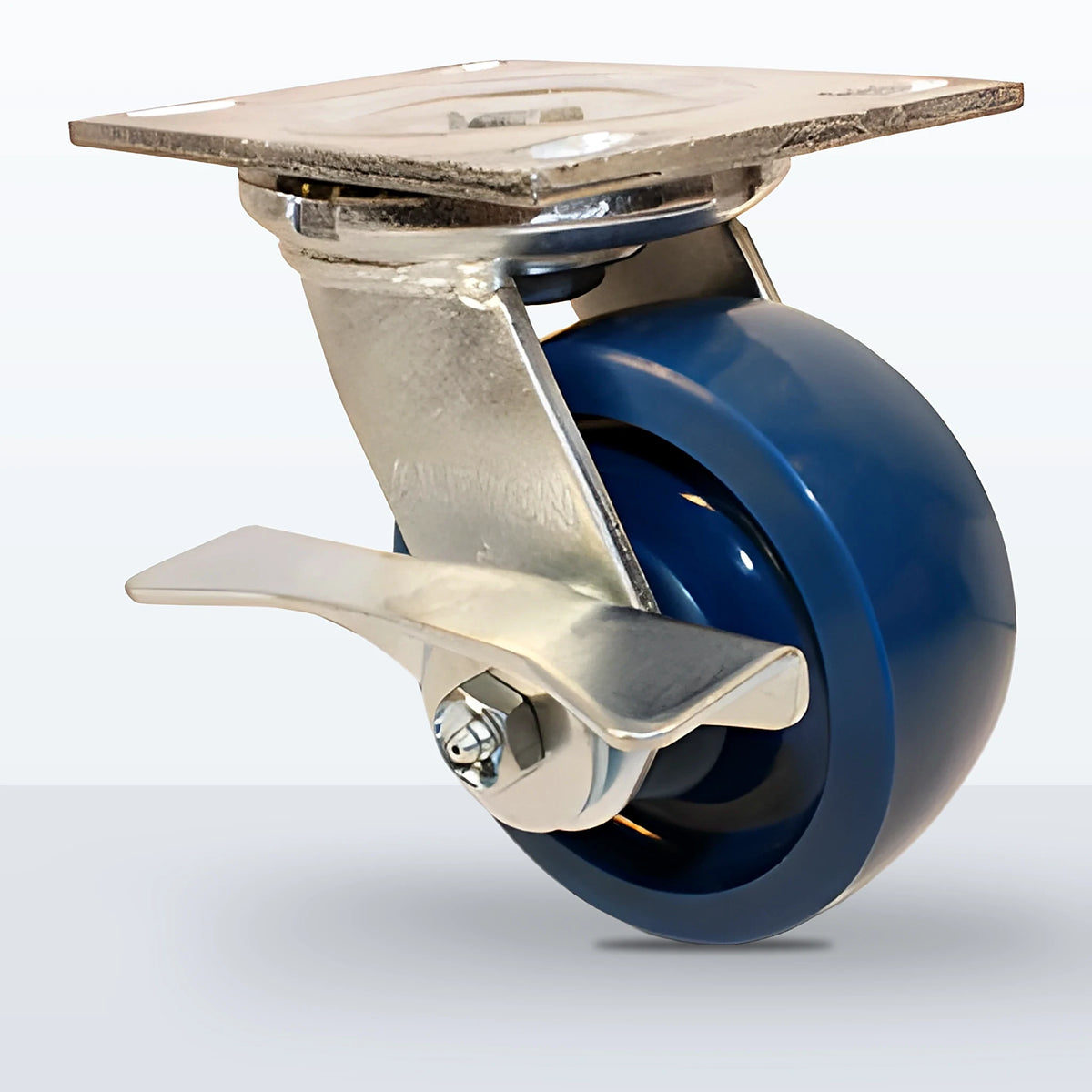 5" Solid Polyurethane Caster, Top Plate, 800 lb Capacity - Roller Bearing