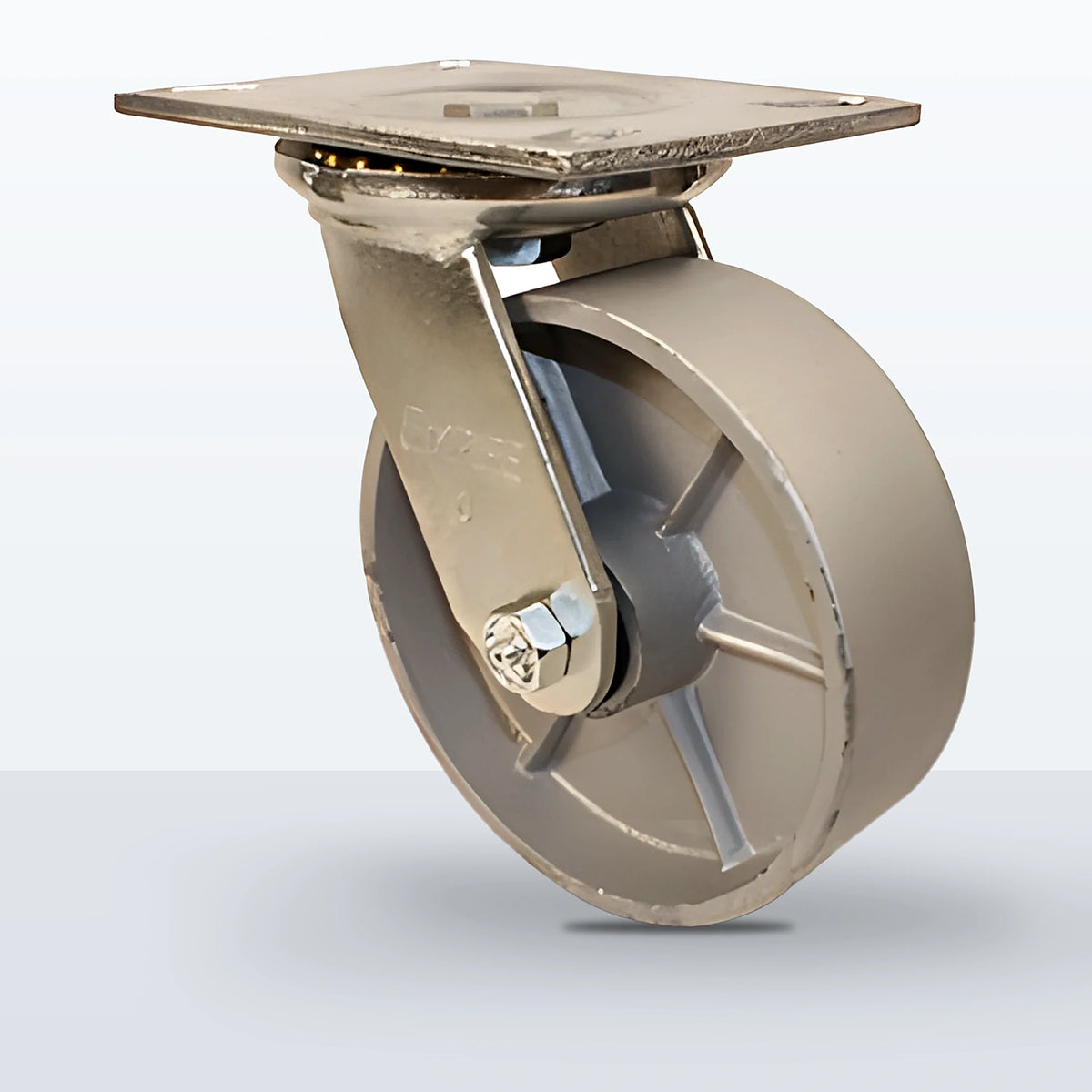 6" Cast Iron Caster, Top Plate, 1200 lb Capacity - Roller Bearing