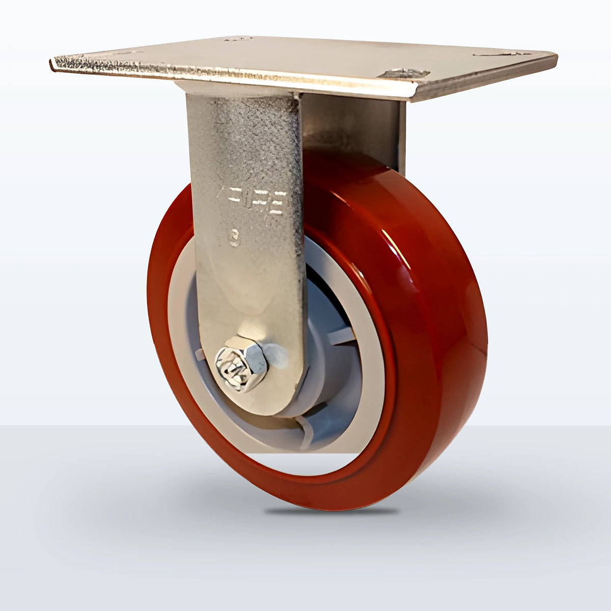 6" Polyurethane on Polypropylene Caster, Top Plate, 900 lb Capacity - Roller Bearing