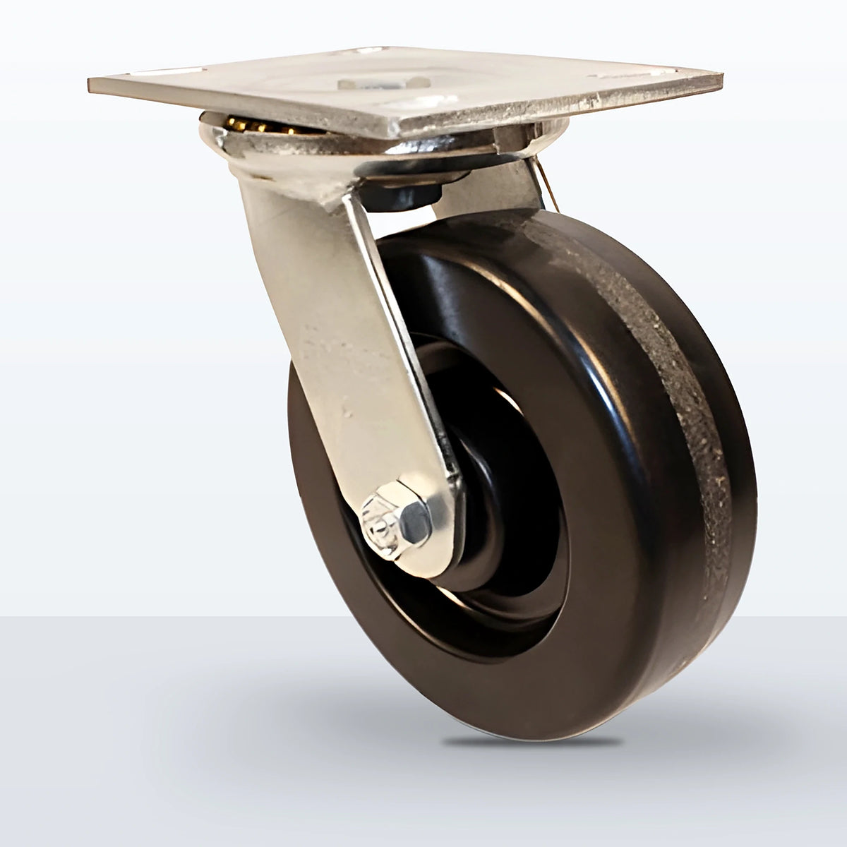 6" Phenolic Caster, Top Plate, 1200 lb Capacity - Roller Bearing