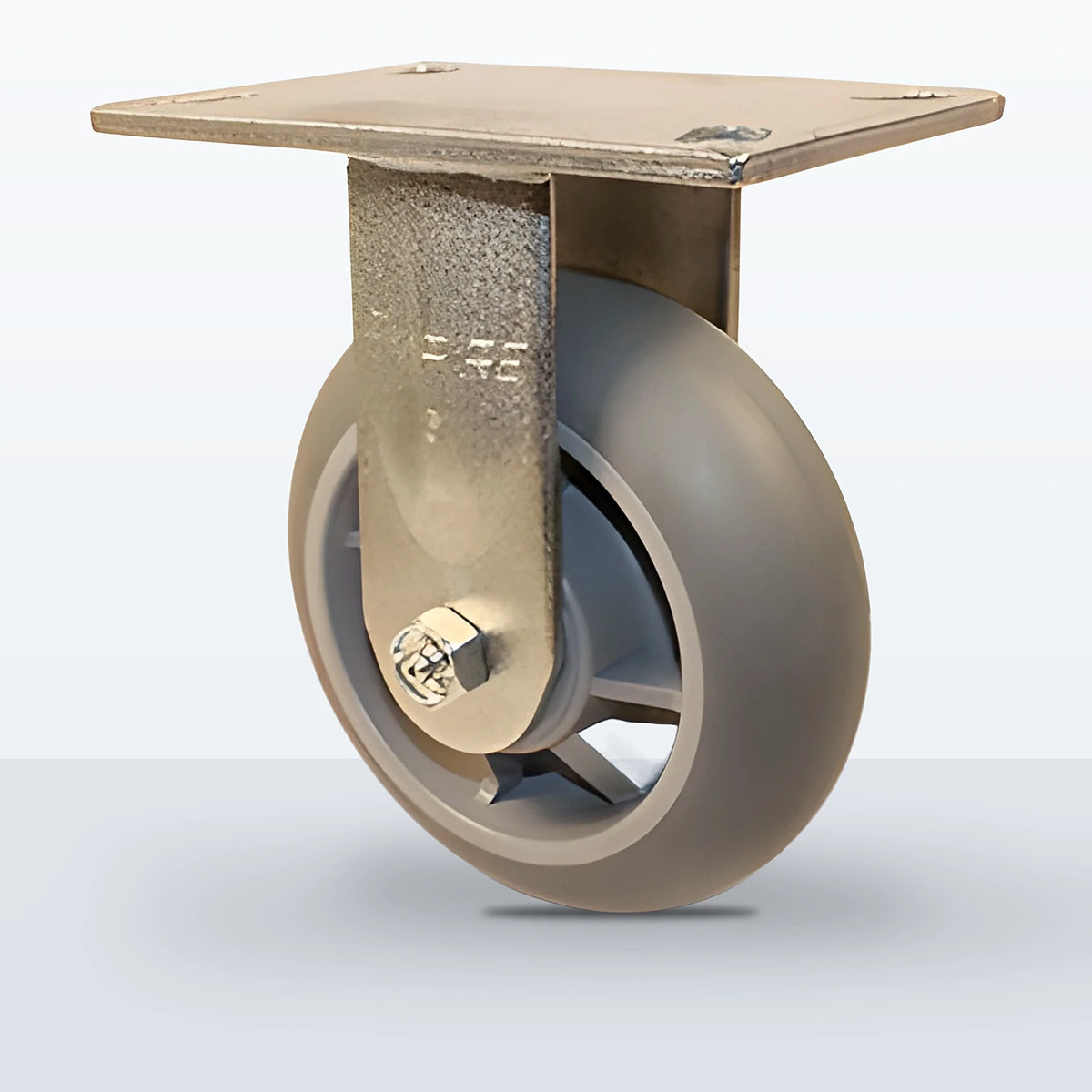 6" Thermoplastic Rubber Caster, Top Plate, 500 lb Capacity - Roller Bearing