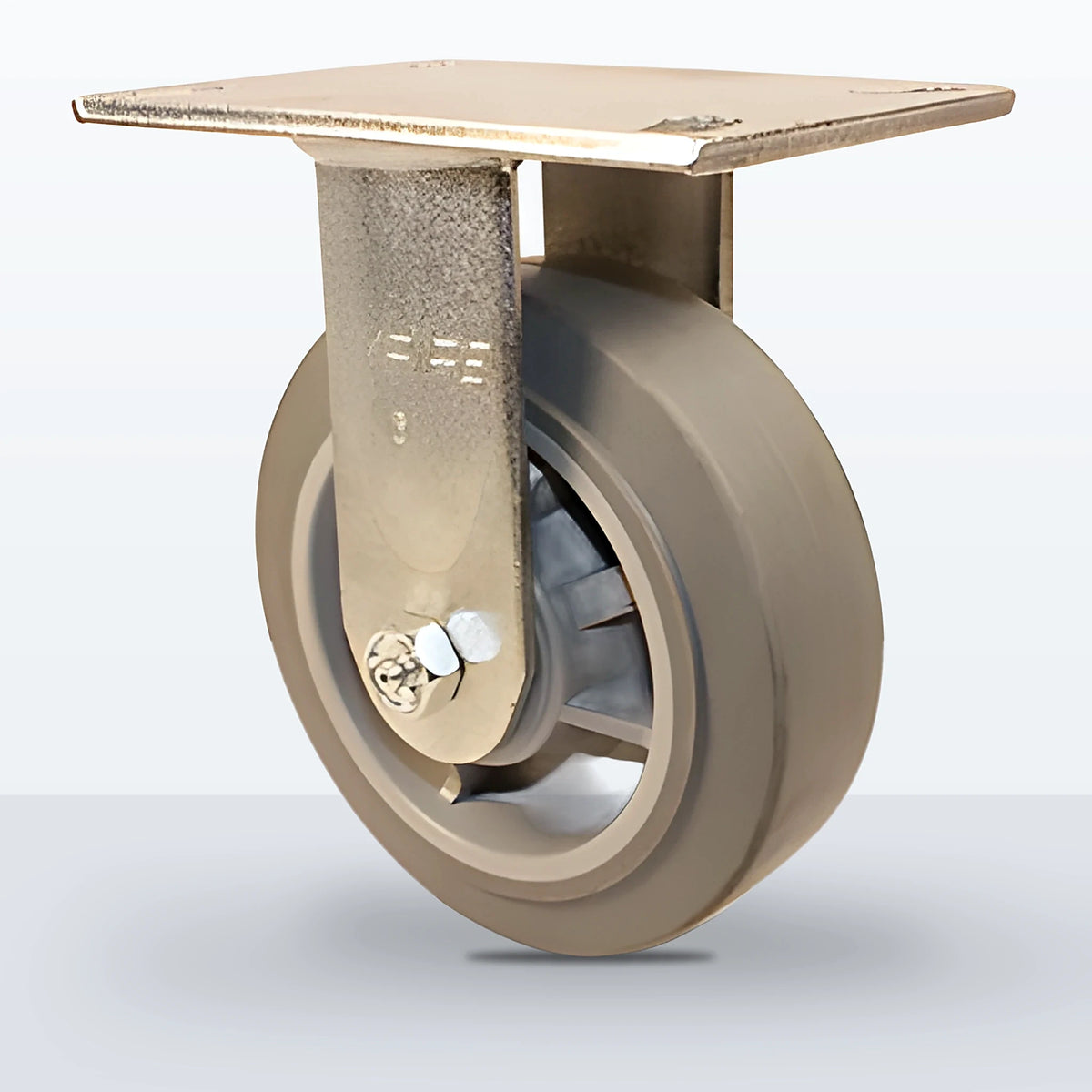 6" Thermoplastic Rubber Caster, Top Plate, 500 lb Capacity - Roller Bearing, 4-1/2 X 6-1/4 Plate