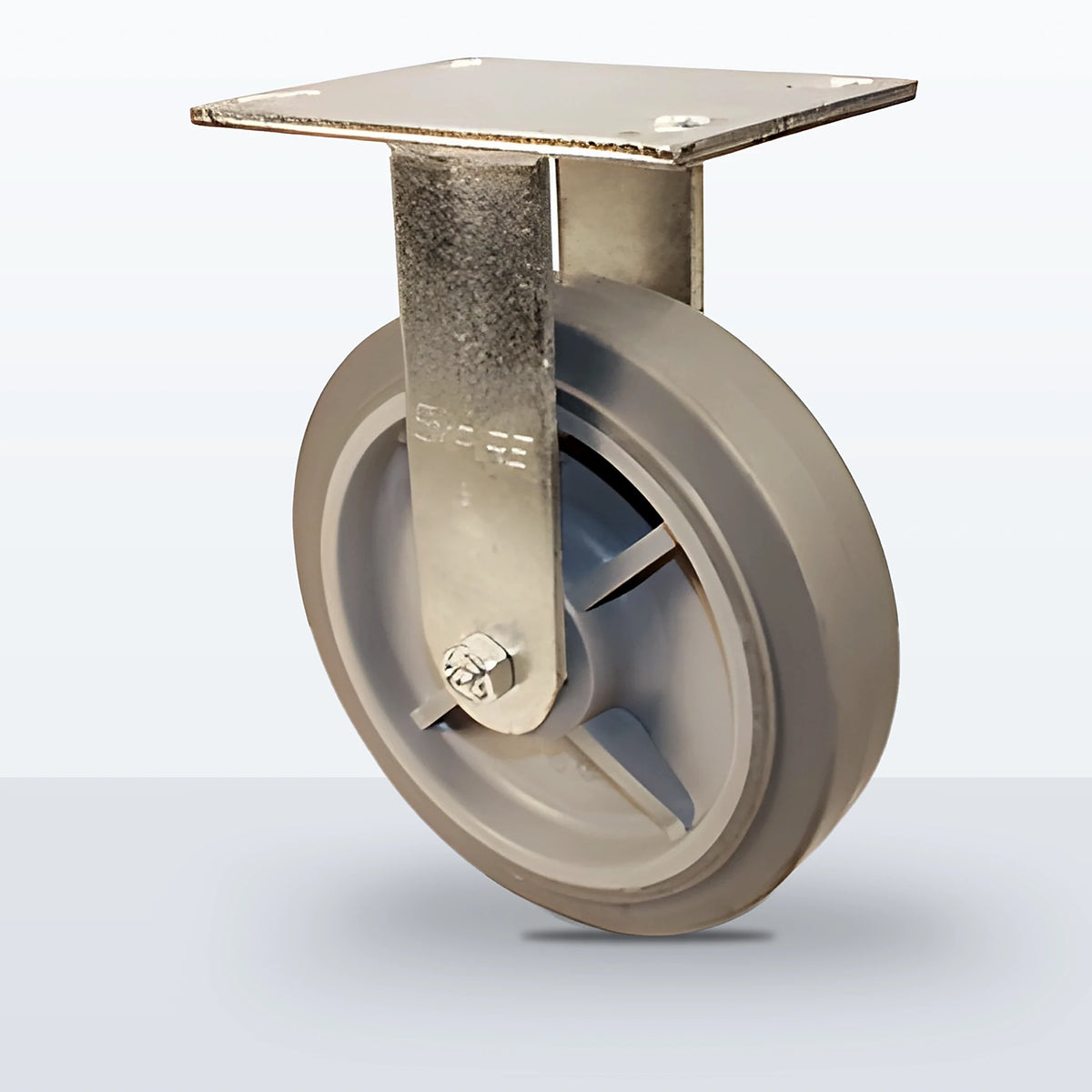 8" Thermoplastic Rubber Caster, Top Plate, 600 lb Capacity - Roller Bearing