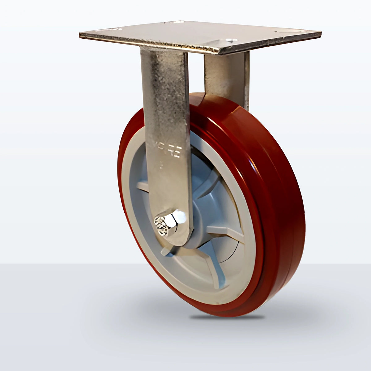 8" Polyurethane on Polypropylene Caster, Top Plate, 1000 lb Capacity - Roller Bearing