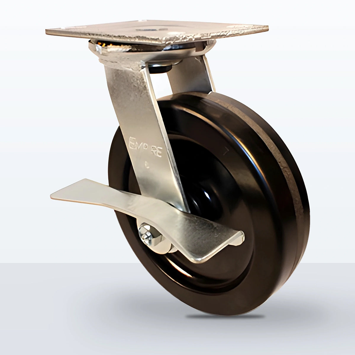8" Phenolic Caster, Top Plate, 1250 lb Capacity - Roller Bearing