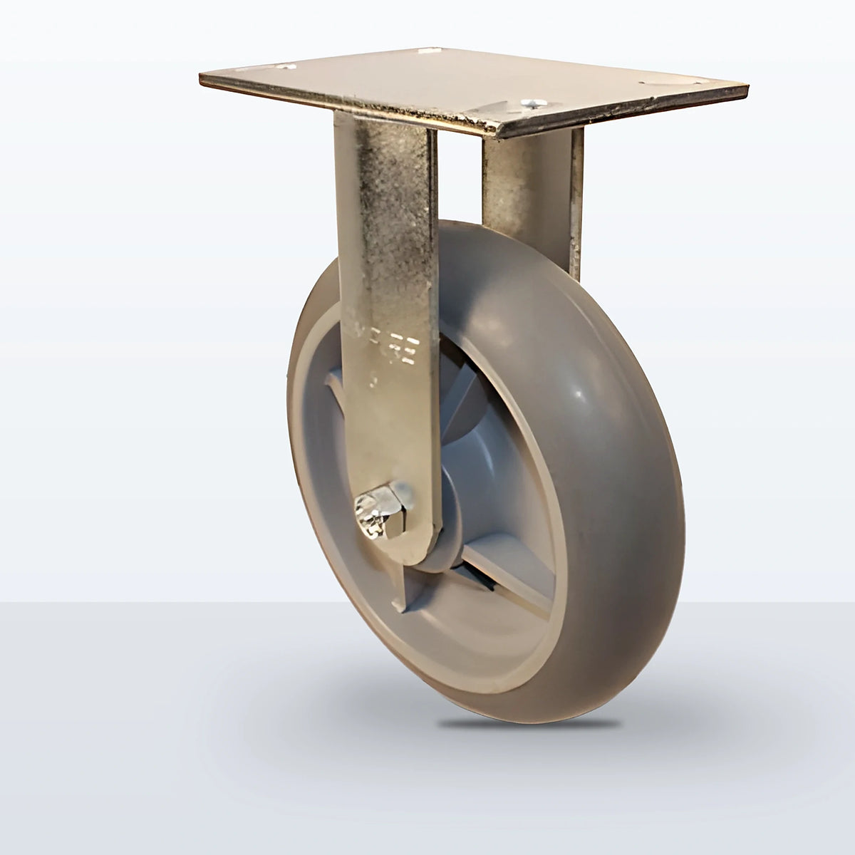8" Thermoplastic Rubber Caster, Top Plate, 600 lb Capacity - Roller Bearing, 4-1/2 X 6-1/4 Plate