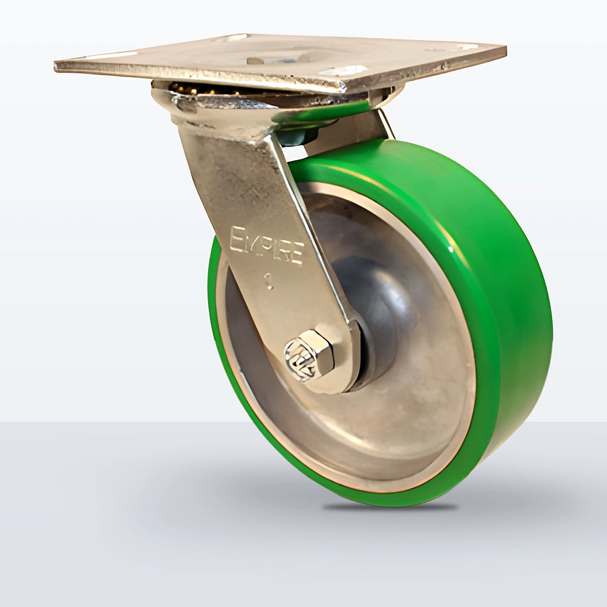 6" Polyurethane on Aluminum Caster, Top Plate, 1200 lb Capacity - Roller Bearing