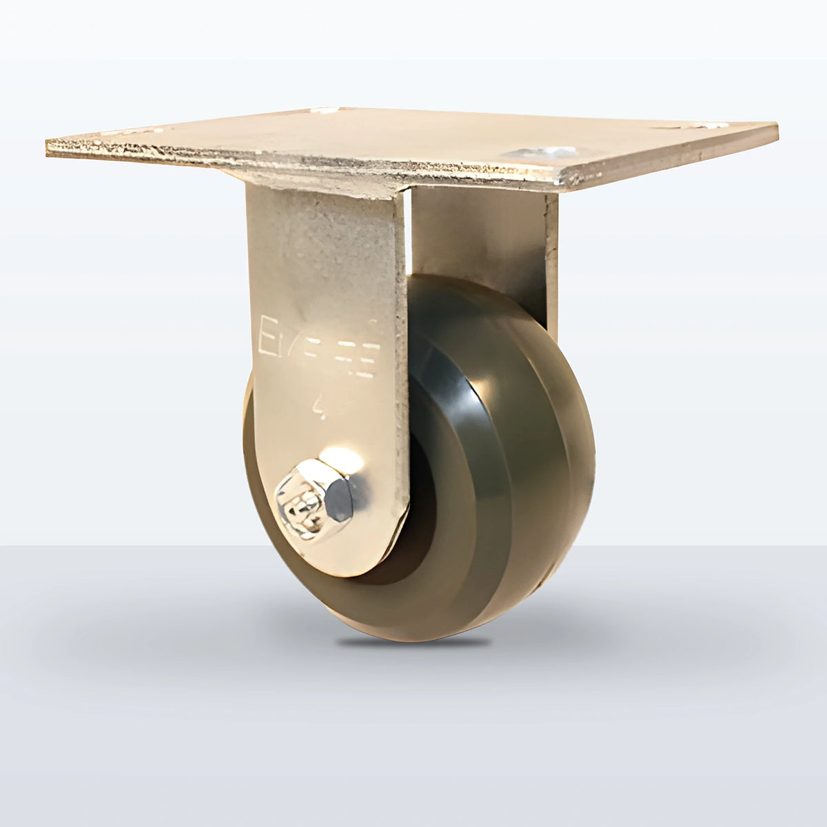 4" Premium Solid Polyurethane Caster, Top Plate, 1000 lb Capacity - Roller Bearing