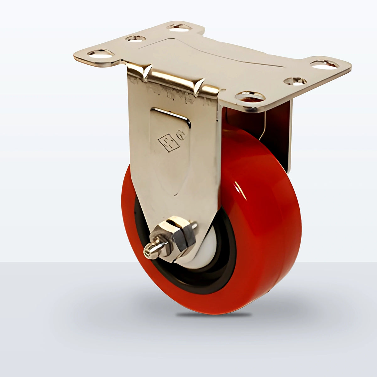 Stainless Steel 3" Polyurethane on Polypropylene Caster, Top Plate, 250 lb Capacity - Delrin with Delrin Spanner