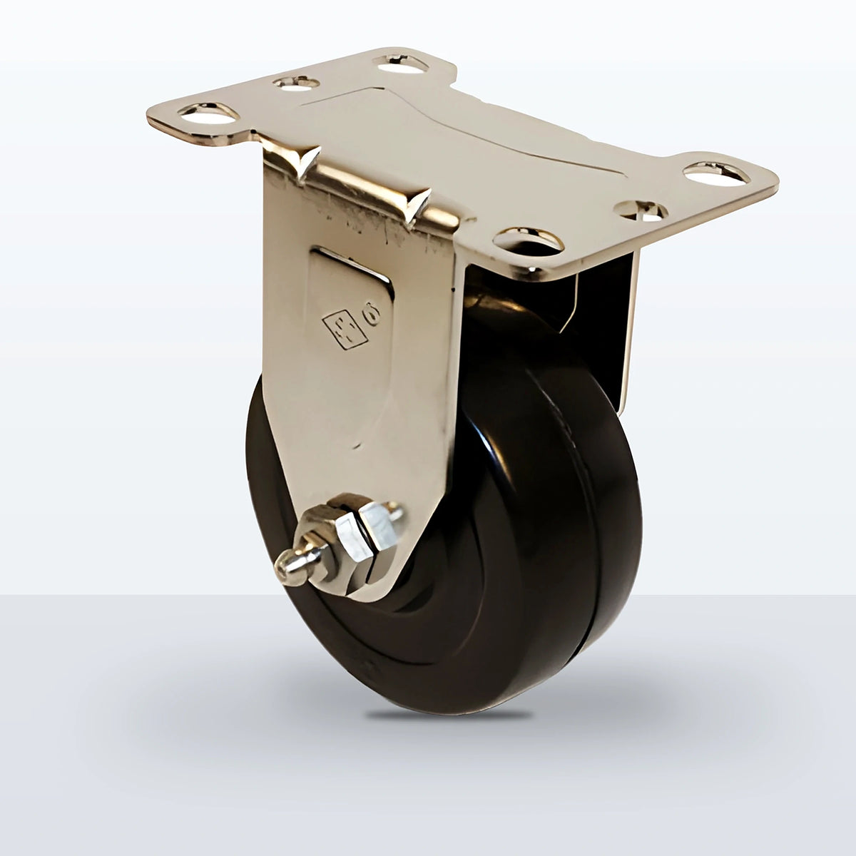 Stainless Steel 3" Soft Rubber Caster, Top Plate, 175 lb Capacity - Plain