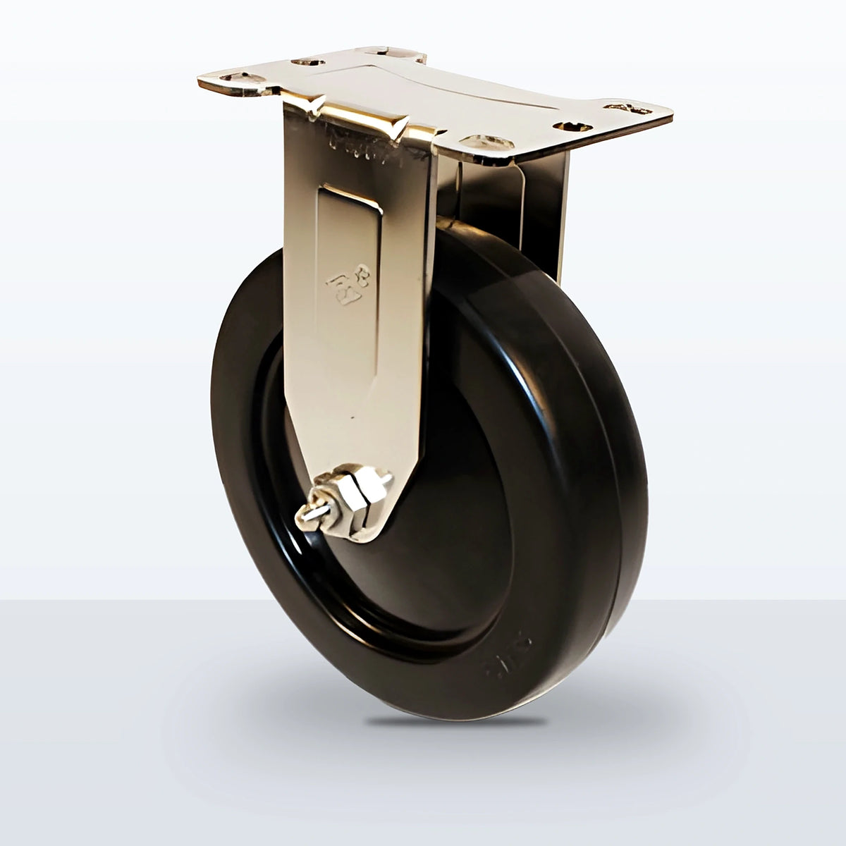 Stainless Steel 5" Soft Rubber Caster, Top Plate, 250 lb Capacity - Plain