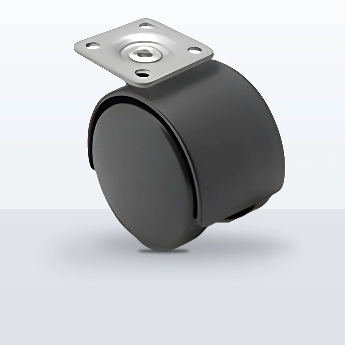 Economy Twin Wheel Caster, 52MM (1.9685") Wheel, Top Plate, 75 lb Capacity, 1-3/16" X 2" Plate