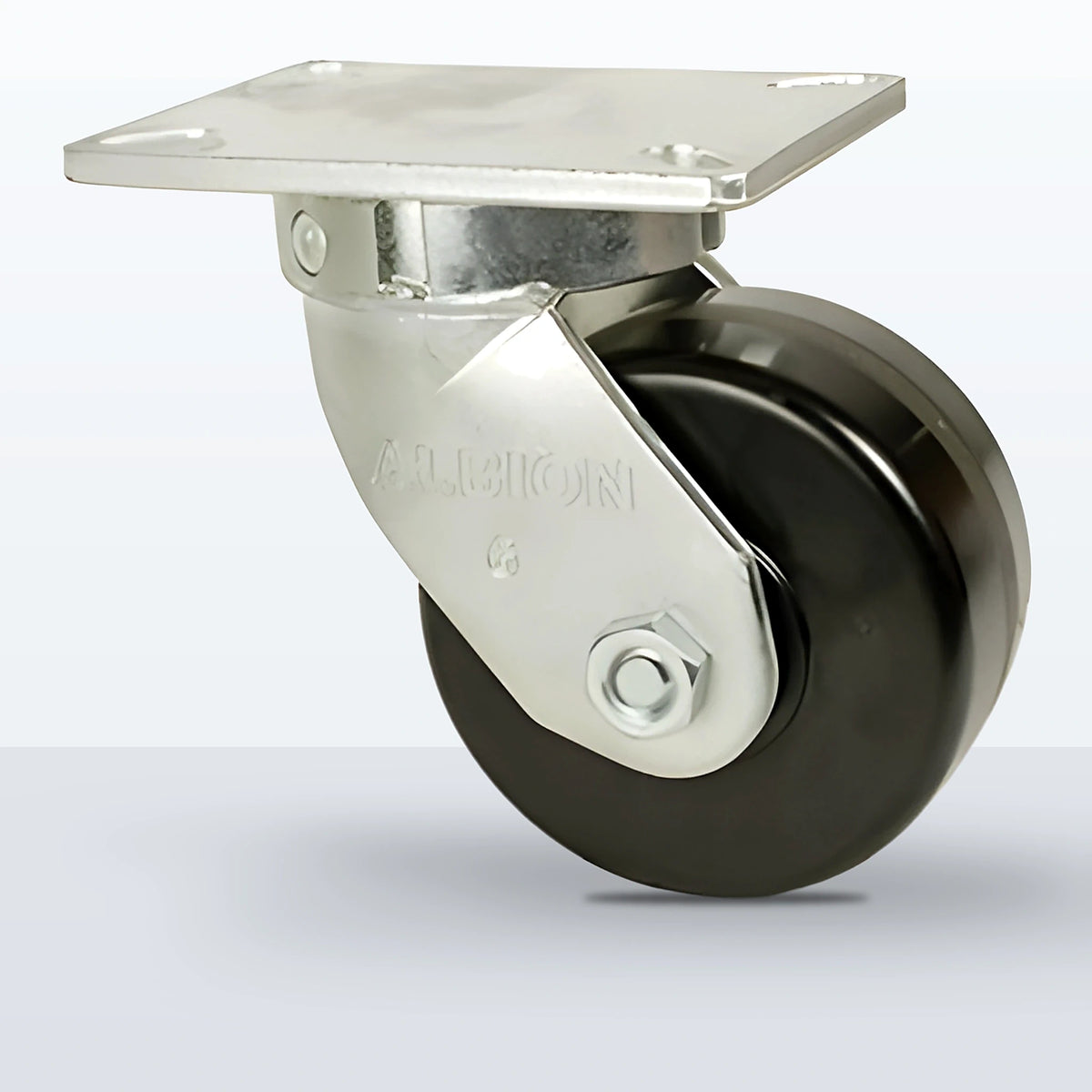 6" Phenolic Caster, Top Plate, 2000 lb Capacity - Roller Bearing, 5-1/4 X 7-1/4 Plate, 8" Overall Height
