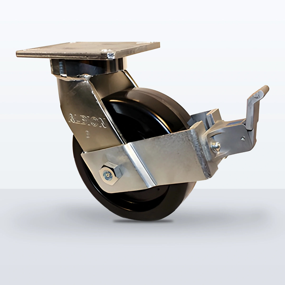 8" Phenolic Caster, Top Plate, 2500 lb Capacity - Roller Bearing, 5-1/4 X 7-1/4 Plate