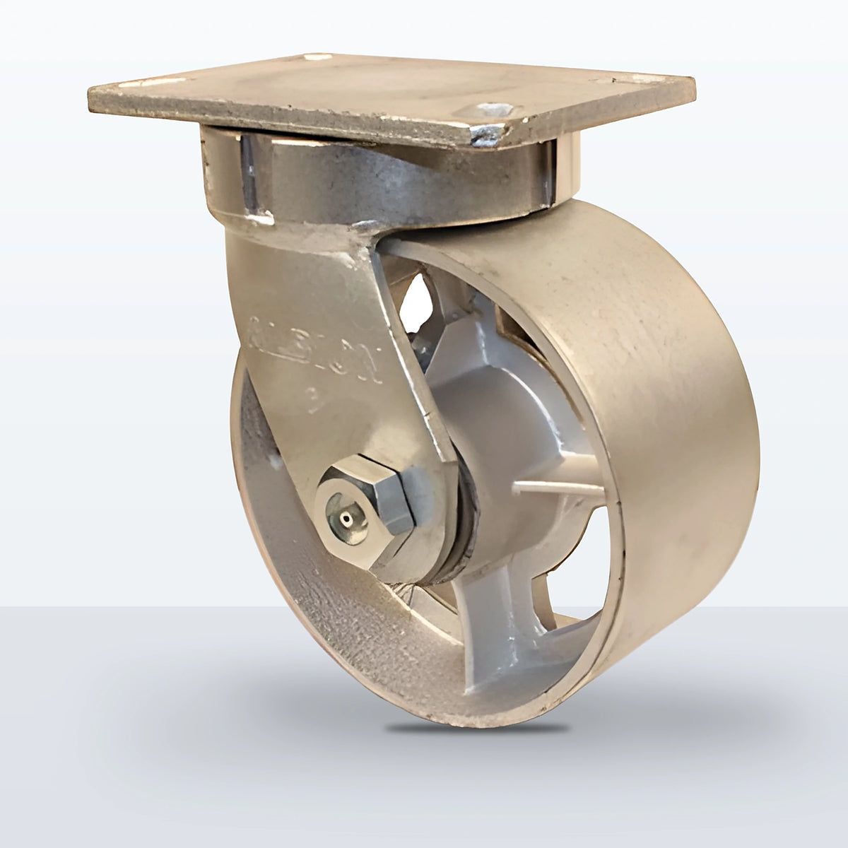 6" Cast Iron Caster, Top Plate, 2500 lb Capacity - Roller Bearing, 4-1/2 X 6-1/4 Plate