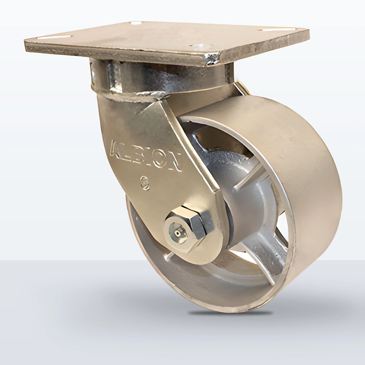 6" Cast Iron Caster, Top Plate, 2500 lb Capacity - Roller Bearing, 5-1/4 X 7-1/4 Plate
