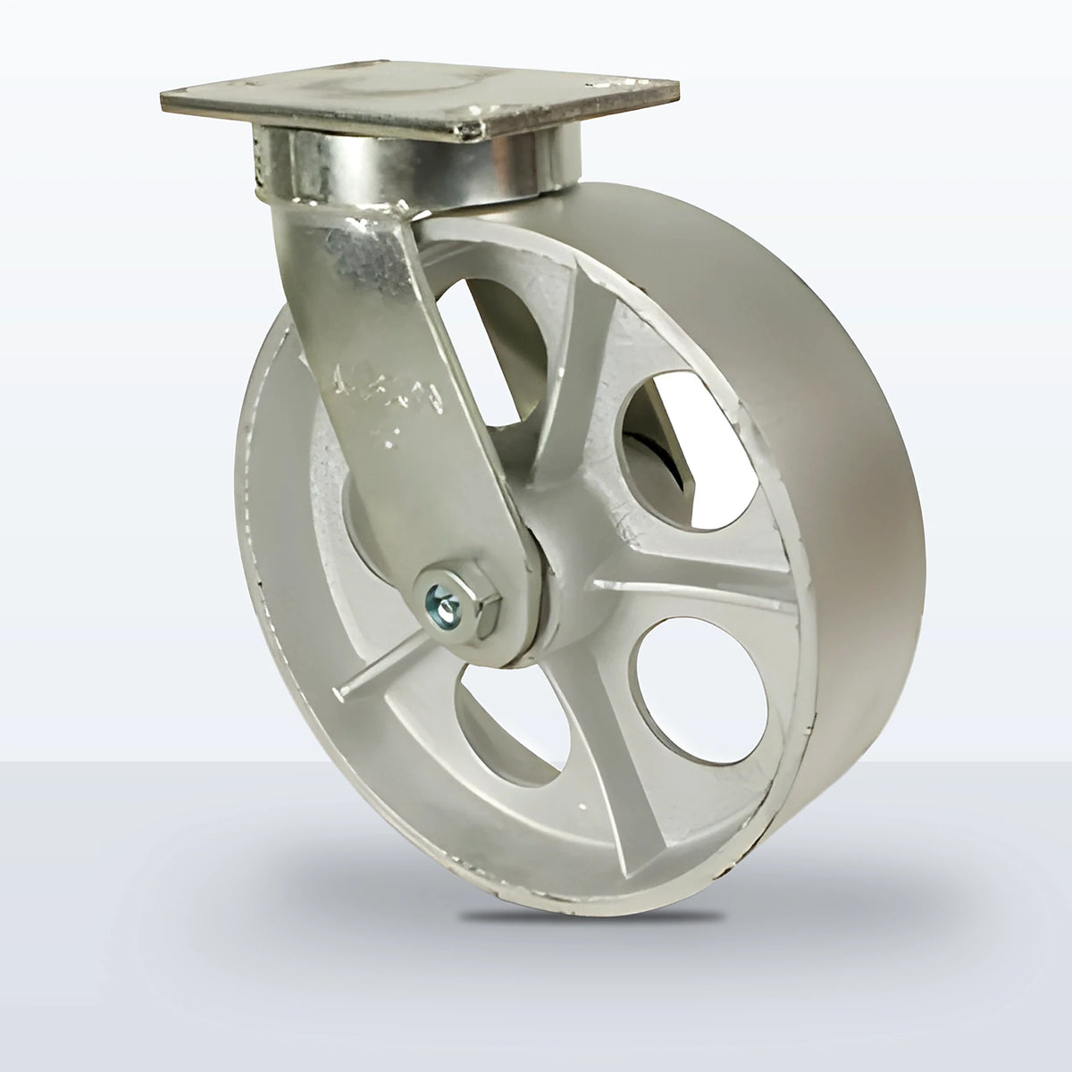 10" Cast Iron Caster, Top Plate, 2500 lb Capacity - Roller Bearing, 4-1/2 X 6-1/4 Plate