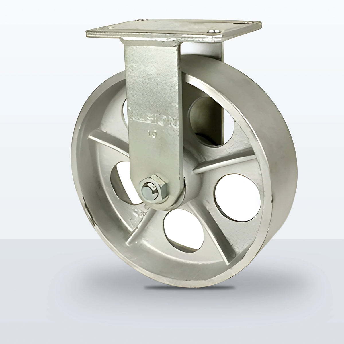 10" Cast Iron Caster, Top Plate, 2500 lb Capacity - Roller Bearing, 4-1/2 X 6-1/4 Plate