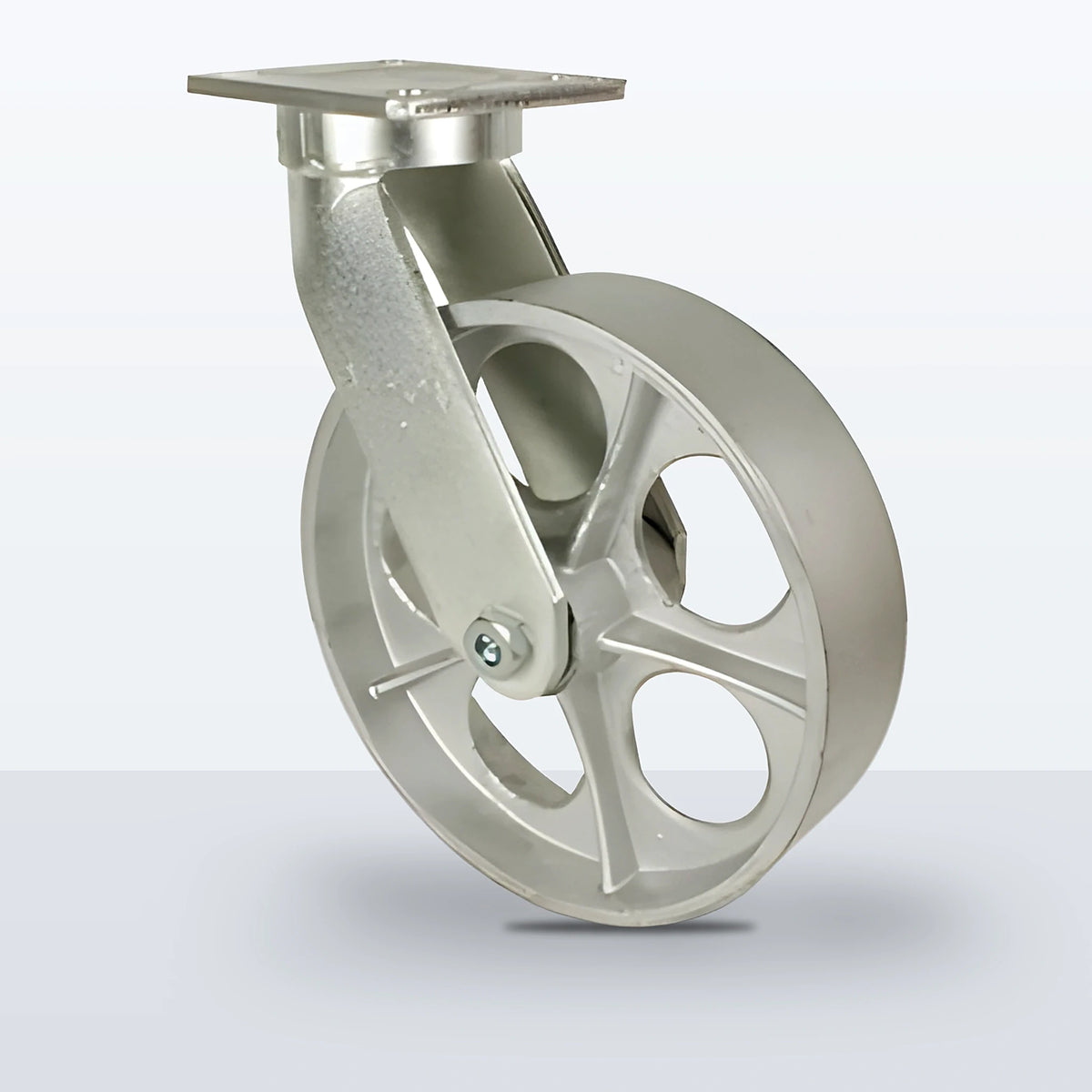 12" Cast Iron Caster, Top Plate, 2500 lb Capacity - Roller Bearing, 5-1/4 X 7-1/4 Plate