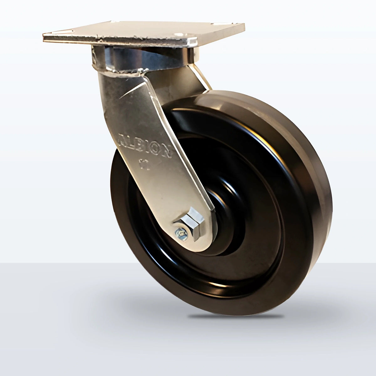 10" Phenolic Caster, Top Plate, 2900 lb Capacity - Roller Bearing, 5-1/4 X 7-1/4 Plate