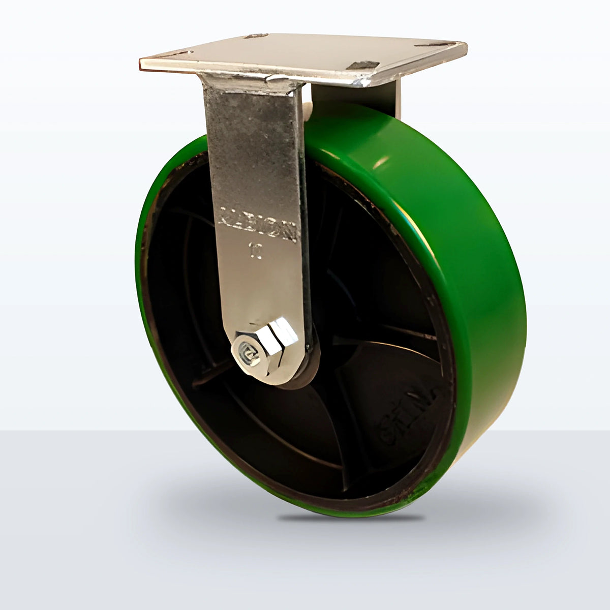 10" Polyurethane on Cast Iron Caster, Top Plate, 3000 lb Capacity - Roller Bearing, 4-1/2 X 6-1/4 Plate