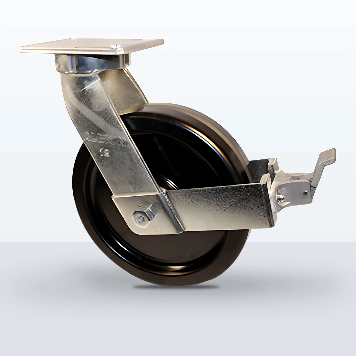 12" Phenolic Caster, Top Plate, 3500 lb Capacity - Roller Bearing, 5-1/4 X 7-1/4 Plate