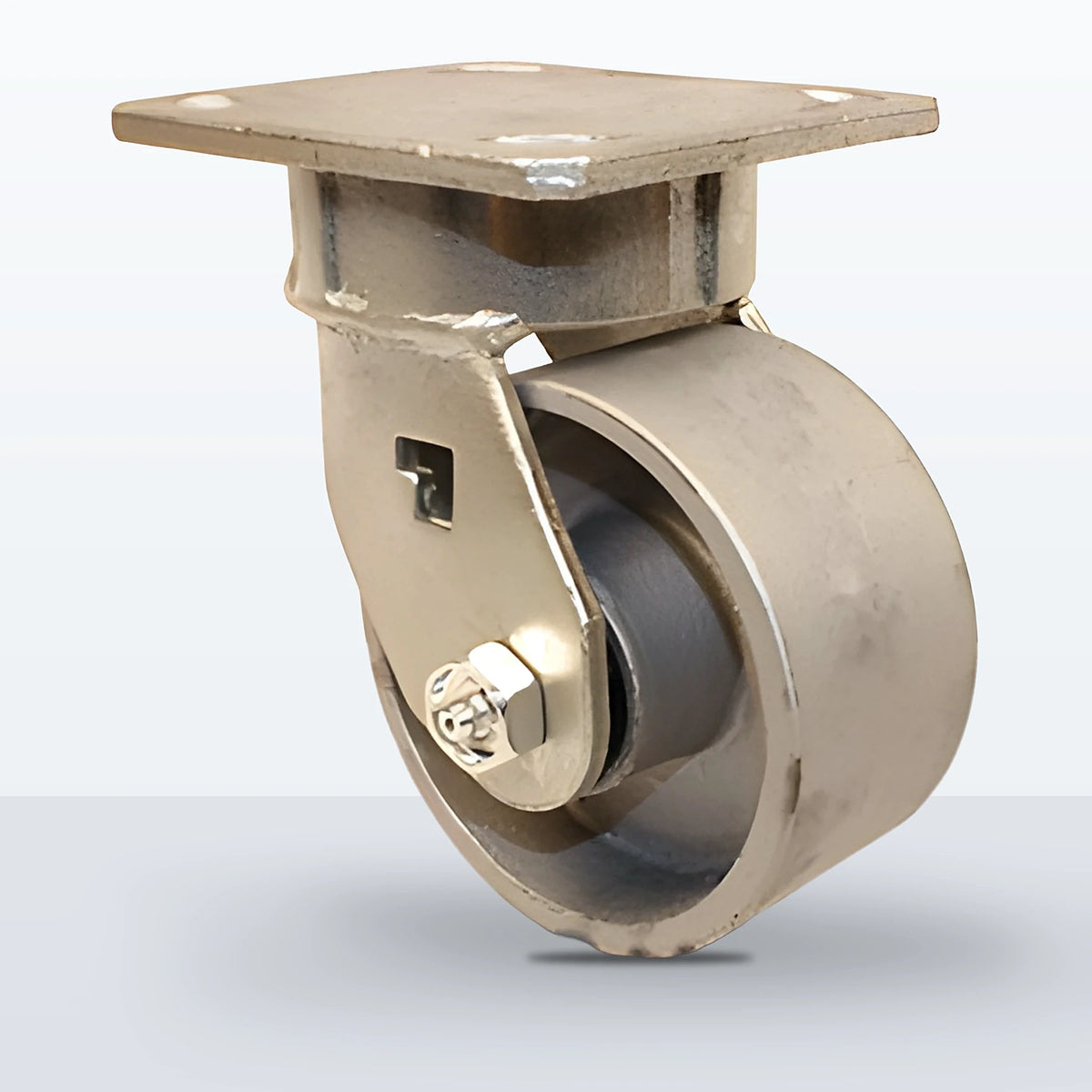 4" Cast Iron Caster, Top Plate, 800 lb Capacity - Roller Bearing, 4 X 4-1/2 Plate