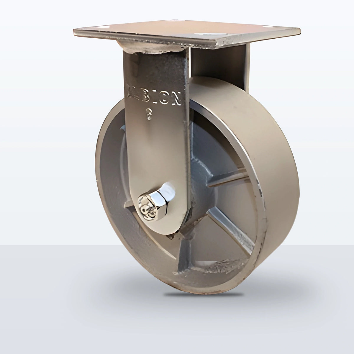 6" Cast Iron Caster, Top Plate, 1200 lb Capacity - Roller Bearing, 4 X 4-1/2 Plate